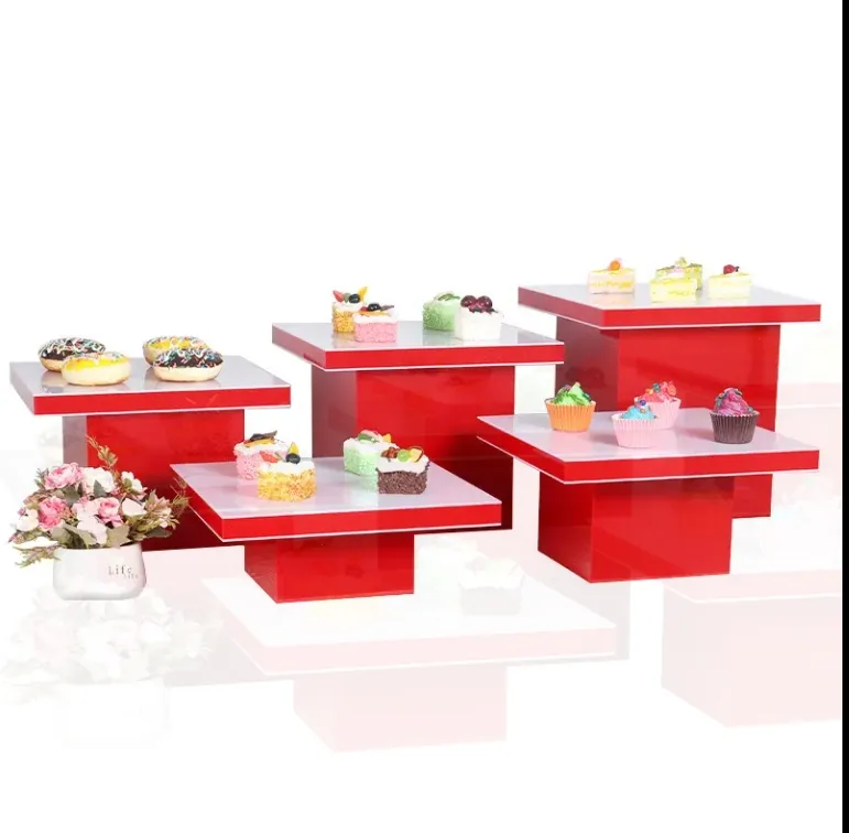 Soporte de Comedor de Cubo de Exhibición de Alimentos de Acrílico