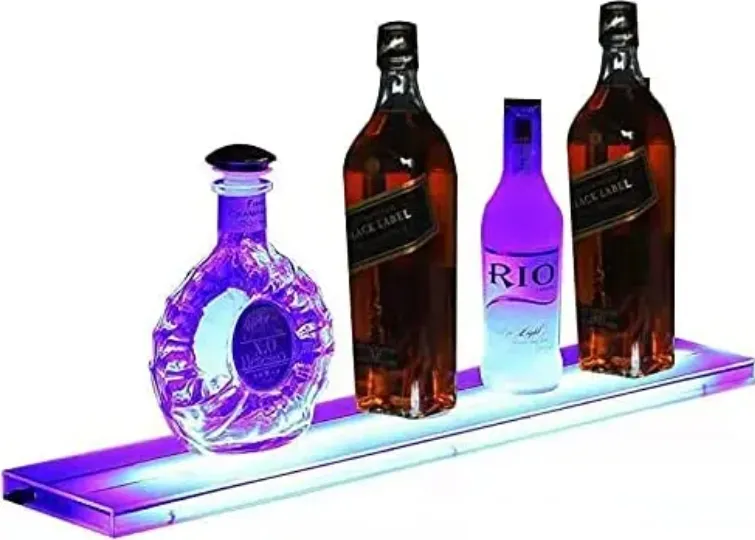 Acryl moderne benutzerdefinierte Led beleuchtete Liquor Bottle Display Regal bar Display Rack