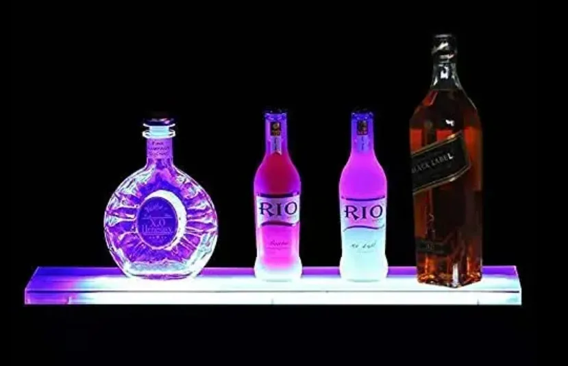 Acryl moderne benutzerdefinierte Led beleuchtete Liquor Bottle Display Regal bar Display Rack