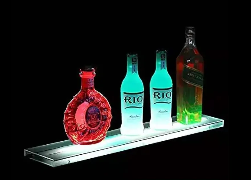 Acryl moderne benutzerdefinierte Led beleuchtete Liquor Bottle Display Regal bar Display Rack