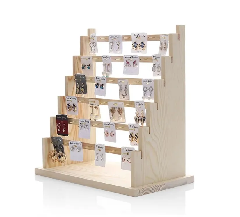 Multifunction Solid Wood Jewelry Display Rack fo