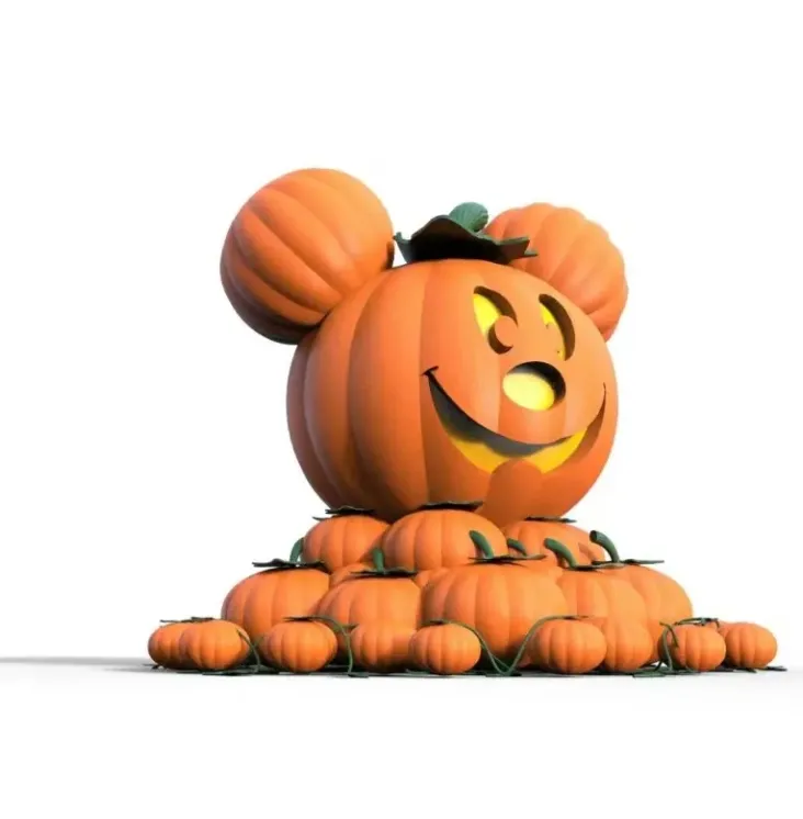 Proceso complejo personalizable Esculturas festivas Decoración de calabaza de Halloween Arte coloreado Fibra de vidrio Placa modelo festiva