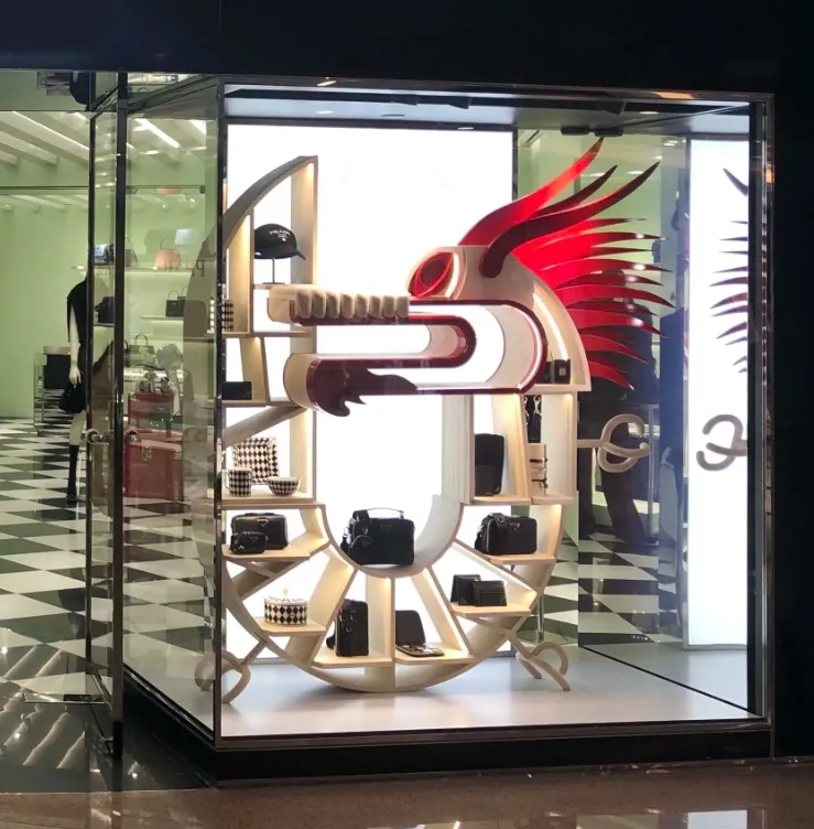 Spring Festival Window Display Props Retail Store Decoration Wooden Props Dragon Decorative Props