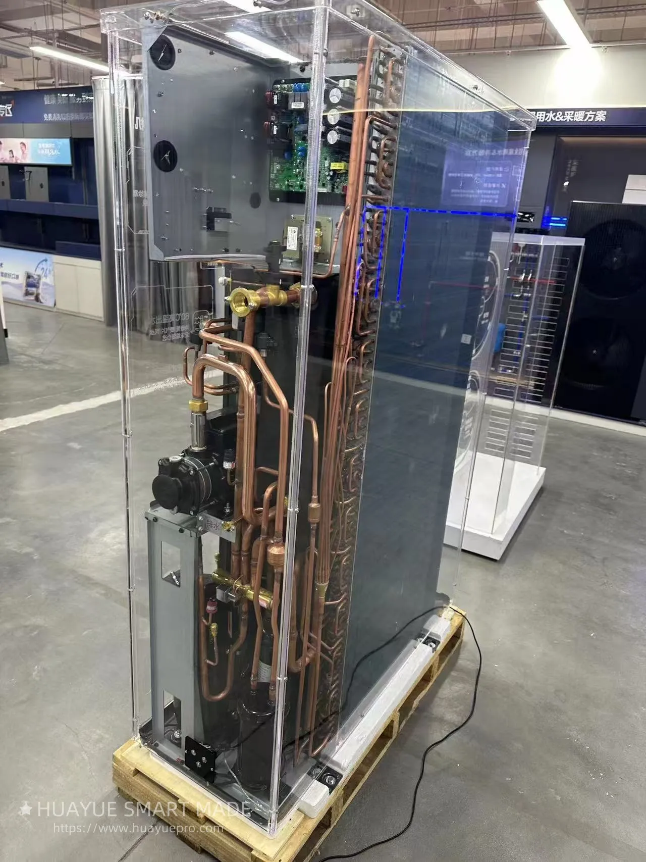Huayue smart made Designs Transparent Demo Unit for Haier’s Tianjiao Air Source Heat Pump